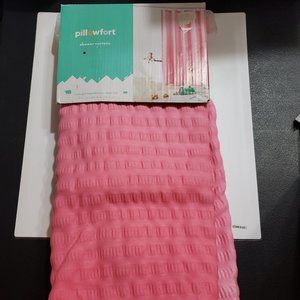 Pillowfort Pink Ombre Seersucker Shower Curtain